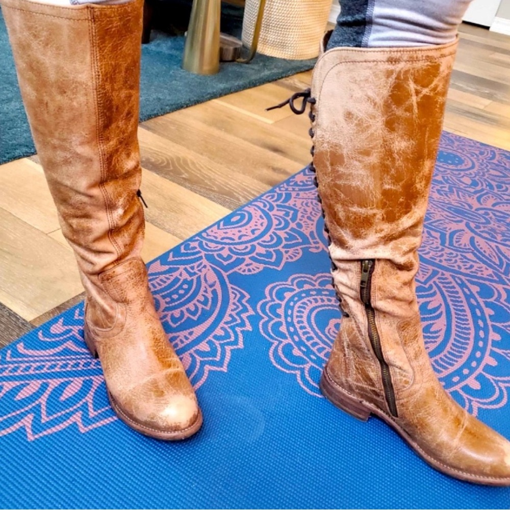 Bed Stu Surrey Women’s Tall Leather Caramel Lux Boot, Size 7.5